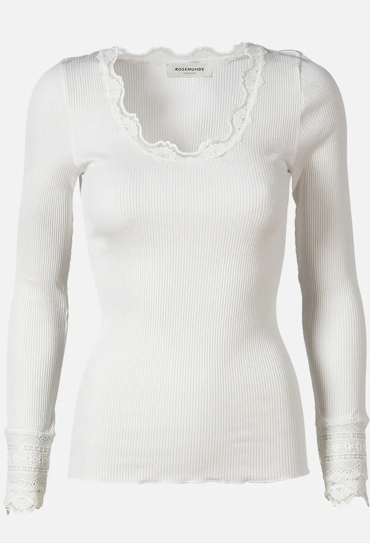 ROSEMUNDE Ribbad topp lång ärm