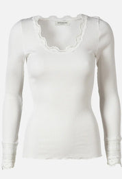 ROSEMUNDE Ribbad topp lång ärm