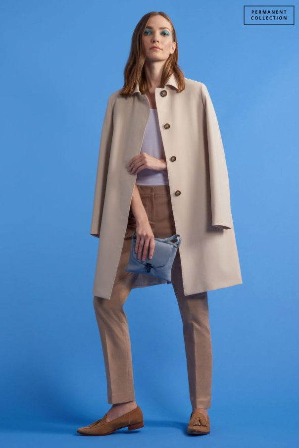 Cr Trenchcoat Dolda Knappar, sand, 38