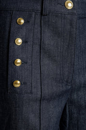 ANDIATA Viviena Jeans m guldknappar