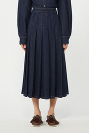 WEEKEND Plisserad jeanskjol