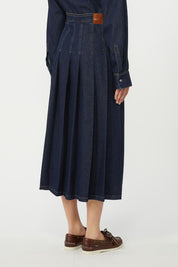 WEEKEND Plisserad jeanskjol