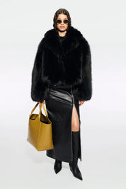 STAND Kort pälsjacka fakefur