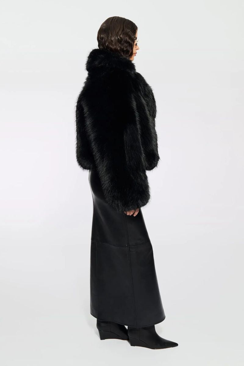 STAND Kort pälsjacka fakefur