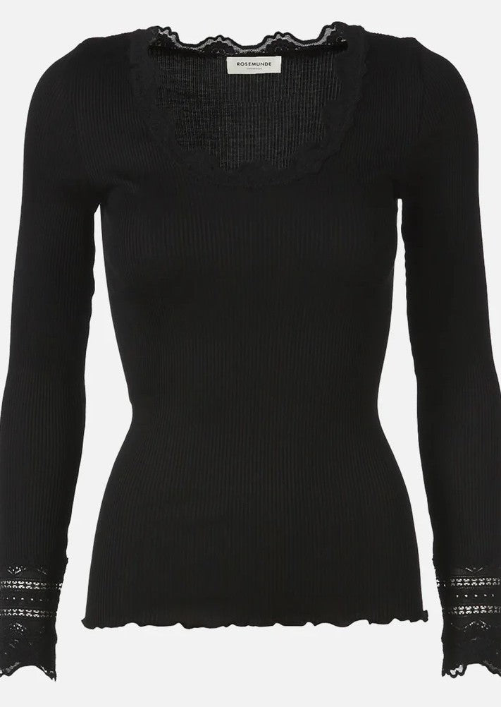 ROSEMUNDE Ribbad topp lång ärm