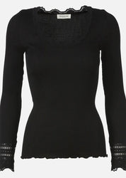 ROSEMUNDE Ribbad topp lång ärm