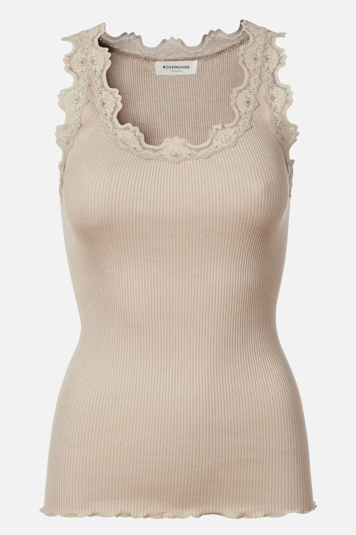 ROSEMUNDE Ribbat linne spets